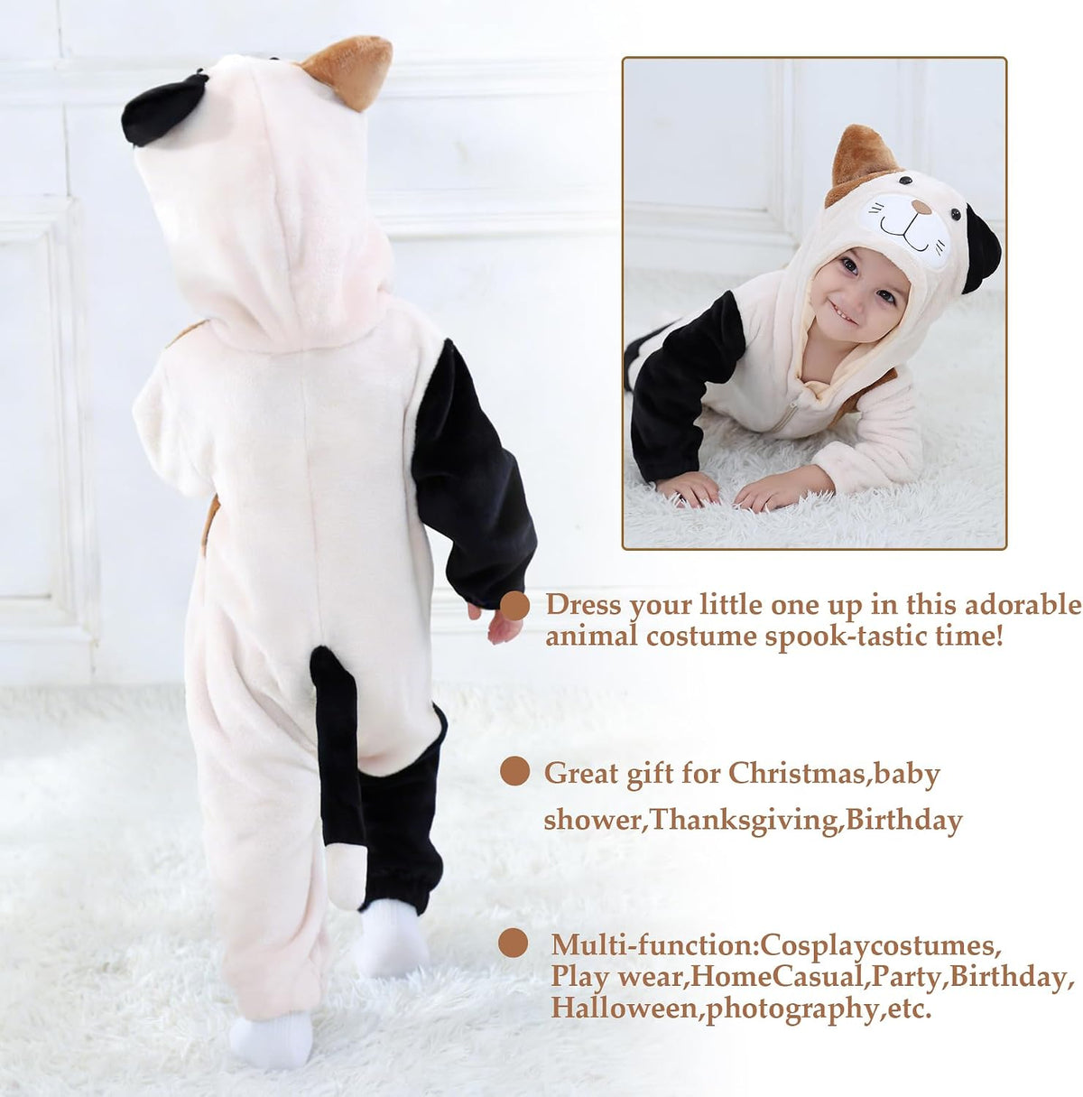 Cozy Animal Baby Romper