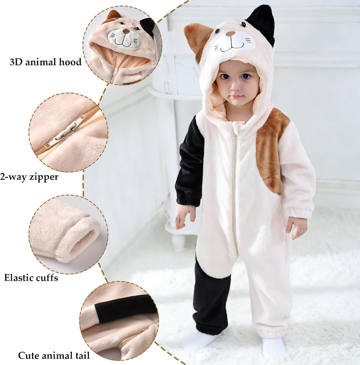 Cozy Animal Baby Romper
