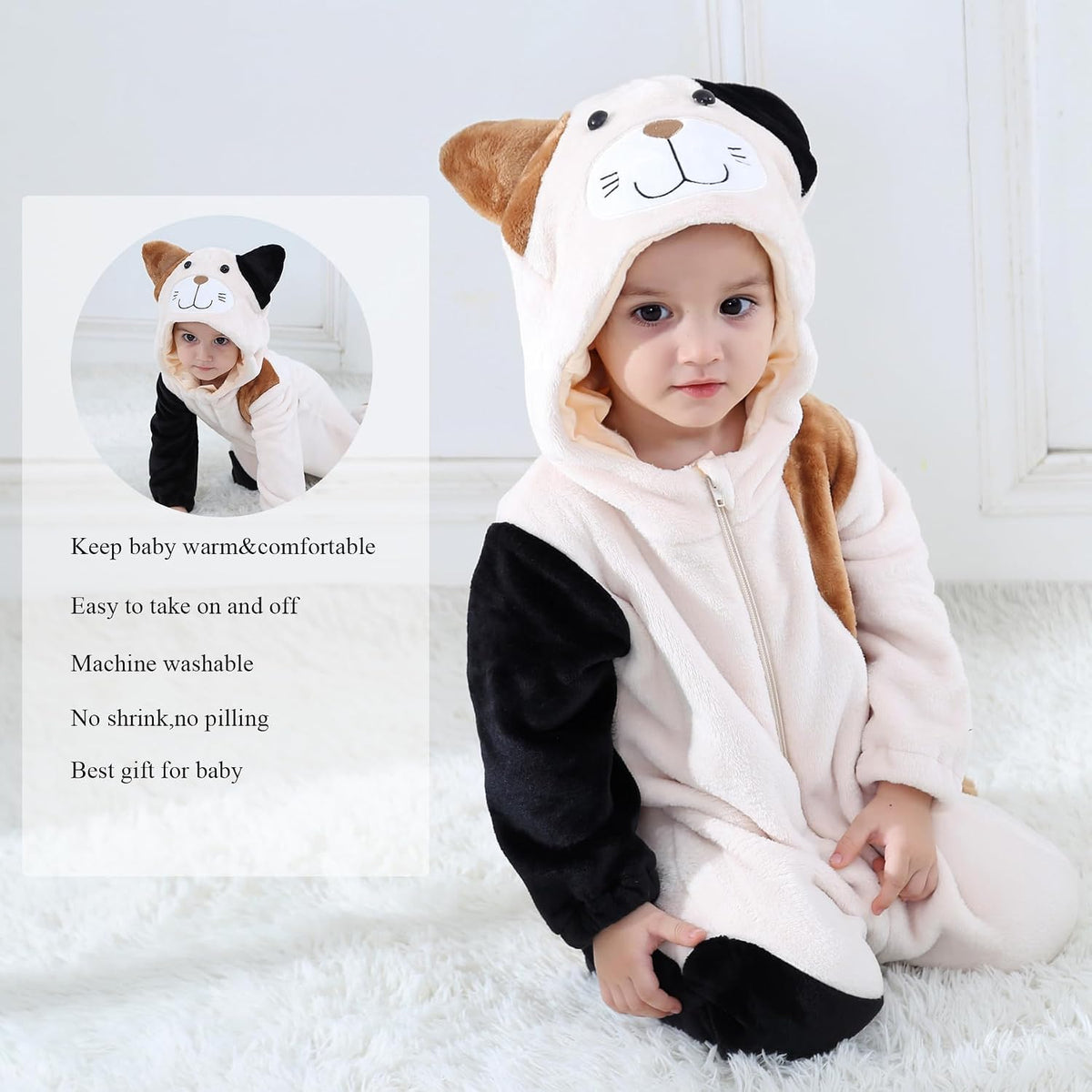 Cozy Animal Baby Romper
